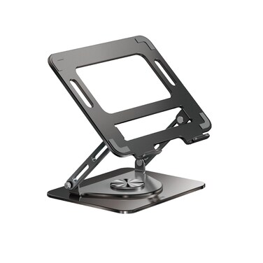 Green Lion 360 Rotatable Laptop Stand, Adjustable Height and Angle, Compatible with 13 to 17-inch Laptops, Carbon Steel &amp; Silicone, Black
