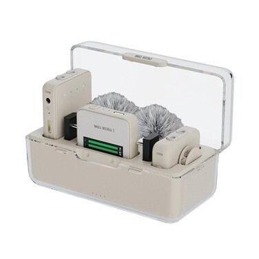 Green Lion GLM-Professional Wireless Mic, 2 Microphones &amp; 1 Receiver, 360&deg; Pickup, 100m Working Distance, 25Hrs with Charging Case, 2.4GHz Digital Transmission, 7Hrs Working Time
