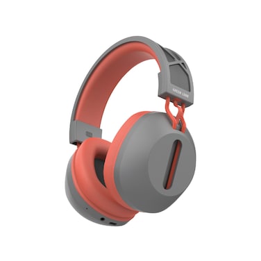 سماعات رأس فوق الأذن جرين لاين سولار إيكو ANC، 30 ساعة عمر بطارية، شحن بالطاقة الشمسية، Bluetooth V5.3، مكبر صوت 40 ملم، دعم AUX، ميكروفون مدمج، وقت تحدث يصل إلى 30 ساعة - رمادي/أحمر