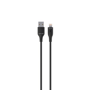 كابل Green Lion USB-A TO Lightning Head PVC بطول 1 متر، شحن ومزامنة، شحن سريع، نقل بيانات، سرعة نقل 480 ميجابت في الثانية، آمن وآمن، متوافق على نطاق واسع، أكثر من 10000 انحناء - أسود