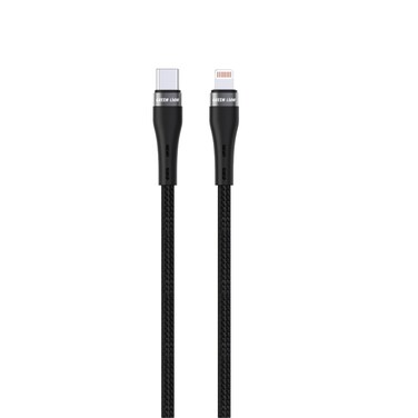 كابل Green Lion USB-C إلى Lightning مضفر بطول 1 متر 18 واط، شحن ومزامنة، شحن آمن وموثوق، سرعة نقل 480Mbps، توافق واسع، يتحمل 10,000 انحناء، غلاف من الألمنيوم - أسود
