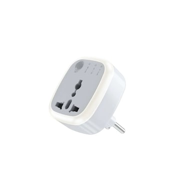 Green Lion Timer Adaptor Universal Conversion Plug 3 Mode Timer EU Plug Over-Heat Protection Short-circuit Protection Innovative Design - White 
