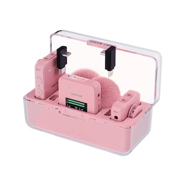 Green Lion GLM-Professional Wireless Mic, 2 Microphones &amp; 1 Receiver, 360&deg; Pickup, 25 Hours with Charging Case, 100m Working Distance, 2.4GHz Digital Transmission, Environment Noise Cancellation
