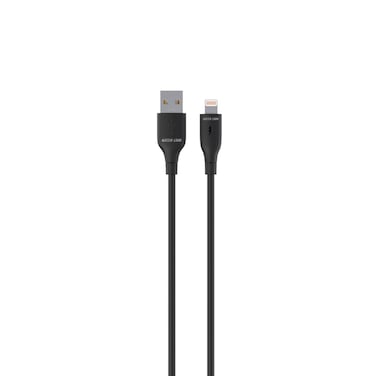 Green Lion USB-A to Lightning Head, 30cm PVC Cable, more than 10,000 Bends Life Span, 480Mbps Data Transfer Speed, Wide Compatible, 12W, Charge &amp; Sync, Secure &amp; Safe - Black