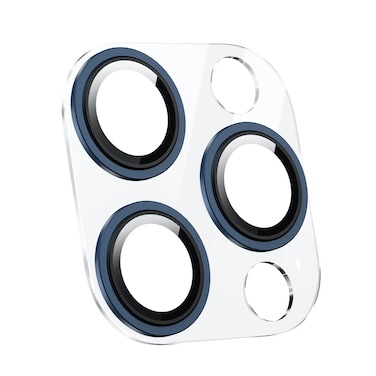 واقي عدسة الكاميرا جرين لاين HD برو المتوافق مع iPhone 15 Pro / 15 Pro Max، زجاج متين 9H، امتصاص كامل، مضاد للانعكاس، حلقة معدنية، تركيب سهل (أزرق)
