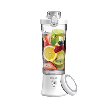 Green Lion Ultimate Blender 600ml with Stainless Steel Blades, 18000RPM, 2 Blend Modes, IP67 Waterproof, Handy Loop, Direct Drink, Portable &amp; Easy to Use - White