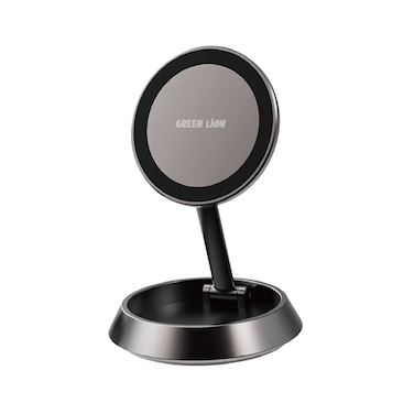 حامل جرين لايون دوار متوافق مع MagSafe، مغناطيس قوي، تصميم مرن، ثابت وآمن، متوافق مع سلسلة iPhone 12/13/14/15، سهل التثبيت – أسود
