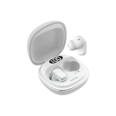 Green Lion Siena True Wireless Earbuds,Multi-Function Touch,LED Digital Display,IPX5 Water Resistance,Environmental Noise Cancellation,6 Hours Play Time,Bluetooth 5.4 Version (White)