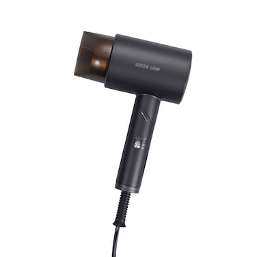 Green Lion Foldable Hair Dryer Lite, 1200W Power, W-Shaped Heater, 29-45&deg;C Temperature Range, 4.3-6.5 m/s Wind Speed, Precision Concentrator, Foldable Handle, Hot &amp; Cool Wind, Gray
