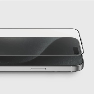 متوافق مع iPhone 16 Pro، زجاج جرين لايون SIR LOUIS ثلاثي الأبعاد منحني، حواف مستديرة متقدمة، خالٍ من الفقاعات، استجابة عالية، شفاف للغاية، مقاوم للخدوش - حافة سوداء/شفاف
