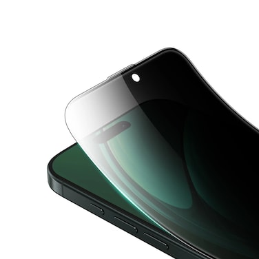 Green Lion Compatible with iPhone 16 Diego Pet Privacy Full Curved Glass, Bubble Free, Blocked Side Viewing, Anti Fingerprint, Oil Resistance, Anti Scratch - Black Edge