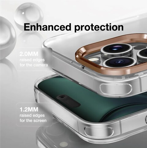 جرين لايون كفر ماجسيف مات بمصد لهاتف iPhone 16 Pro 6.3"، مقاوم للبصمات، مقاوم للزيوت، مضاد للخدوش، حماية للكاميرا والسقوط، قبضة مريحة (ذهبي نحاسي)
