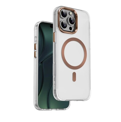 جرين لايون كفر ماجسيف مات بمصد لهاتف iPhone 16 Pro 6.3"، مقاوم للبصمات، مقاوم للزيوت، مضاد للخدوش، حماية للكاميرا والسقوط، قبضة مريحة (ذهبي نحاسي)

