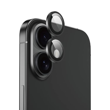حماية عدسة كاميرا HD Plus من جرين لايون لجهاز iPhone 16/16 Plus، تركيب سهل، زجاج 9H متين، مقاوم للخدوش، طلاء مضاد للتوهج، حماية ضد الكسر (أسود)
