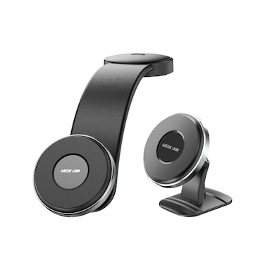 Green Lion 2-in-1 MagFlex Wireless Car Charger, Fast Charge, MagSafe Compatible, Strong 3M Adhesive, Easy Installation, 15W Power Delivery, Type-C Port, 360&deg; Rotation &ndash; Black
