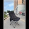 Green Lion Desert Ranger Camping Chair with Storage Bag, 600D Oxford Fabric, Steel Pipe Frame, 120kg Load Capacity, Anti-Slip Feet, Heightened Backrest, Foldable Design, Black
