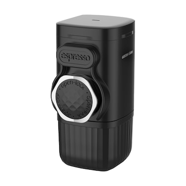 Green Lion Instant Pocket Coffee Maker, 100mL Capacity, 15-Bar Pressure, 12g Coffee Ground Capacity, 30-45 Seconds Brew Time, Manual Operation, Food-Grade Material, Black
