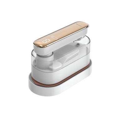 Green Lion GX288 Mini Iron with Steam Function, 170mL Water Tank, 1000W Power, 17g/min Steam Output, 120&deg;C Temperature Control, Digital Display, Self-Cleaning Mode, White
