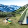Green Lion 10-in-1 Camping Cookware Set, Anodized Aluminum &amp; Stainless Steel, 600mL Frying Pan, 1.2L Pot, Foldable Spoon, Fork, Knife, Camping Stove, Wooden Shovel, Small Bowl, Black
