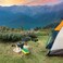 Green Lion 10-in-1 Camping Cookware Set, Anodized Aluminum &amp; Stainless Steel, 600mL Frying Pan, 1.2L Pot, Foldable Spoon, Fork, Knife, Camping Stove, Wooden Shovel, Small Bowl, Black
