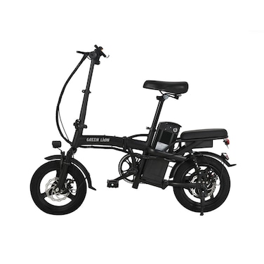 Green Lion GBK-100 Electric Bike, 350W Motor, 48V 10Ah Lithium-Ion Battery, 30-35 km/h Top Speed, 25&deg; Climbing Angle, 45-50 km Power Assist Range, Black
