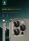 Green Lion HD Elite Camera Lens Protector for iPhone 16 Pro/Pro Max, 9H Hardness, Bubble-Free, HD Clarity, Stainless Steel Ring, Anti-Reflective, Ultra-Thin - Natural Titanium
