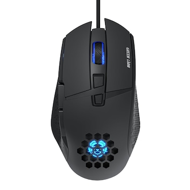Green Lion G250 Gaming Mouse, 1200 2400 4800 7200 DPI, 8 Programmable Buttons, RGB Light, Ergonomic Honeycomb Design, USB Wired, Fire Button, Black