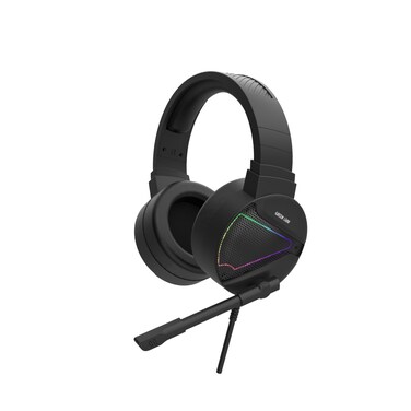 Green Lion GP27X Gaming Headphone, 20Hz-20kHz Frequency Response, Omni-Directional Microphone, 20mW Max Input Power, 320&Omega; Impedance, 2.1M Cable, 50mm Speaker, 3 Color Lights - Black
