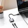 Green Lion 2-in-1 Splitter Adapter, Type-C to 3.5mm Audio &amp; Charging, Plug &amp; Play, 120mm Cable, 12W Fast Charging, Durable Aluminum Alloy, High-Quality TPE Wire - Gray
