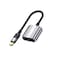 Green Lion 2-in-1 Splitter Adapter, Type-C to 3.5mm Audio &amp; Charging, Plug &amp; Play, 120mm Cable, 12W Fast Charging, Durable Aluminum Alloy, High-Quality TPE Wire - Gray