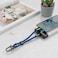 Green Lion Keychain Lanyard Type-C to Type-C 60W, Aluminum Alloy Buckle, 480Mbps Data Transfer, 30cm Length, Charge &amp; Sync, Secure &amp; Safe, Zinc Alloy Shell, 10,000 Bends - Blue
