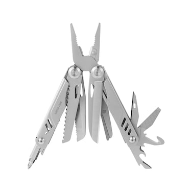 Green Lion Multi-Plier X 15-in-1 Multi-Tool Kit, Stainless Steel 420, 2.9" Blade, Long-Nose Pliers, Wire Cutters, Bottle Opener, Saw, Knife Blade, Screwdrivers, Rope Cutter, Silver
