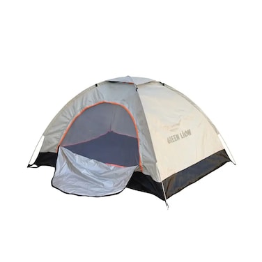 Green Lion GT3-PLUS Camping Tent, 2-3 Person Capacity, 190T Polyester Fly, 5.0mm Fiberglass Poles, UV Protection, Ventilated Mesh, Windproof Rope, 200&times;150&times;115 cm Expanded Size, Beige
