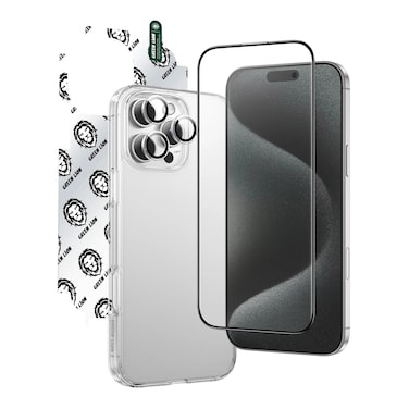Green Lion 4 in 1 Defender Pack for iPhone 16 Plus, Nano HD Full Protection, Anti-Yellowing, Anti-Shock Case, Anti-Broken Edges, HD Anti-Reflection, Scratch Resistant - Clear
