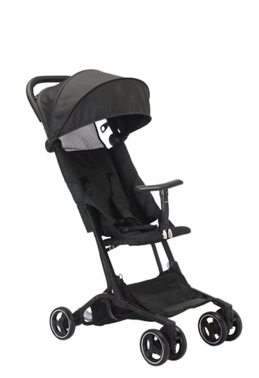 Green Lion Lia Baby Stroller, 100kg Load Capacity, 102 &times; 62 &times; 43 cm Expanded Size, 24 &times; 40 &times; 24 cm Folded Size, Adjustable Sunshade, Locking Wheels, Black
