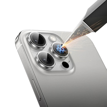 Green Lion Silicone Camera Lens Protector for iPhone 16 Pro/16 Pro Max, Full Coverage, High Transparency, Scratch Resistant, Durable Silicone Construction - Silver
