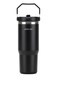 Green Lion Vacuum Tumbler with Flip Straw Lid, 900mL Capacity, Double-Wall Vacuum Insulation, SUS304 Stainless Steel Inner, Portable Handle, 14-32H Cold, 12-24H Hot Retention, Black
