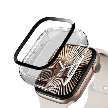 Green Lion Guard Plus PC Case for Apple Watch, Scratch &amp; Grease Resistant, Slim &amp; Lightweight, Easy Installation, Full Coverage, Precise Touch Sensitivity, 9H Glass (46mm)
