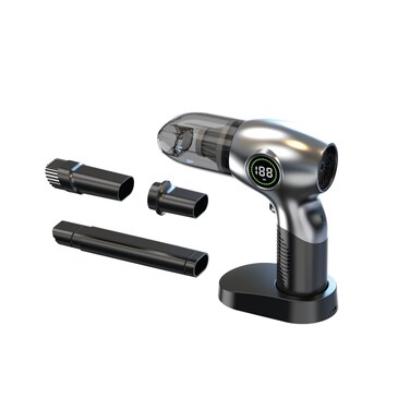 Green Lion 3 In 1 Vacuum Blower, Dust Blower, Vacuum Cleaner, Air Pump, 72000 RPM, 2000mAh * 3 Battery, 11.1V Voltage, 3 Gear Settings, Digital Display, 7-9 m/s Wind Speed, 95W Power, Silver
