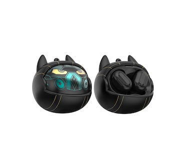 Green Lion Shadow Beats TWS Earbuds, 3 Custom Faceplates, Hanging Chain, 30mAh Battery, 1.5h Charging, 150h Standby, 10m Range, 20Hz-20KHz, Clear Calls, Voice Assistant, Touch Control - Black
