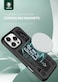Green Lion Grip Pro MagSafe Case for iPhone 16 Pro/Pro Max, Foldable Leather Grip, 3800gs Magnetic Force, Drop Protection, Shock Absorption, Anti-Scratch (Black)
