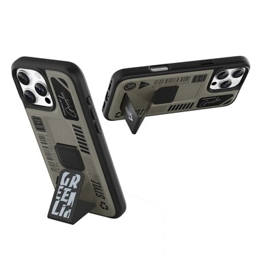 Green Lion Grip Pro MagSafe Case for iPhone 16 Pro/Pro Max, Foldable Leather Grip, 3800gs Magnetic Force, Drop Protection, Shock Absorption, Anti-Scratch (Titanium)
