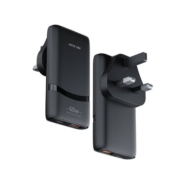 Green Lion 65W Gan Adapter Type-C and USB-A, Type-C Output 5V/3A, 9V/3A, 12V/3A, 15V/3A, 20V/3.25A (PD 65W), USB-A Output 5V/3A, 9V/3A, 12V/2.25A, 20V/1.35A (27W Max)