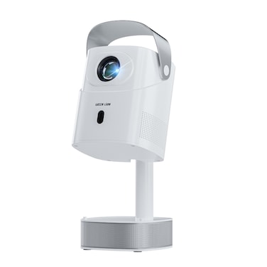 Green Lion Pluto 4K Portable Projector, 250 ANSI Brightness, 1GB RAM, 8GB Storage, HDMI, USB, WiFi, Bluetooth, 50"-180" Screen Size, 90&deg; Rotation, 40W Power, White
