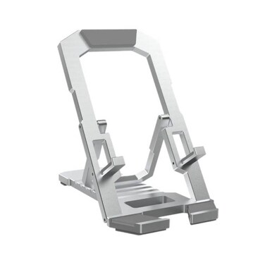 حامل هاتف قابل للطي من جرين لايون، رقبة قابلة للتعديل، دوران 360 درجة، تصميم حامل مبتكر، نحيف وخفيف، متوافق مع هواتف 4 إلى 7.2 إنش، سيليكون + ABS + سبيكة ألمنيوم - رمادي
