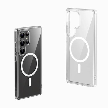 Green Lion Crystal Clear Case Compatible with MagSafe, Featuring Hybrid PC Technology, Anti-Slip Grip, Shock-Absorbent Design, Durable Magnets, and Scratch-Resistant Edges (Clear, S25)