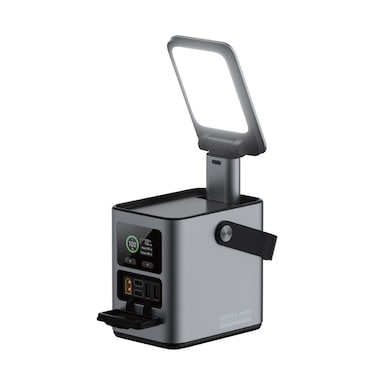 Green Lion Energy Max 60000mAh Power Station, 230W Output, Solar Power Input, 120W Type-C1, 65W Type-C2, QC 22.5W USB-A, LED Light, Digital Display, Gray
