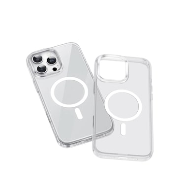 غرين ليون سينس كريستال كلير متوافق مع MagSafe كيس لجهاز iPhone 16 Pro/Pro Max، حماية للكاميرا، حماية من السقوط، مقاوم للخدش، زر سينس، حافة مرتفعة - شفاف (لـ iPhone 16 Pro)
