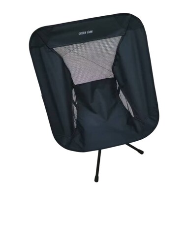 Green Lion CampMate Camping Chair, 100kg Load Capacity, 360&deg; Rotation, Mesh Backrest, 600D Oxford Fabric, Iron Pipe Frame, Foldable Design, Storage Pocket, 56&times;36&times;74 cm Seat, Black
