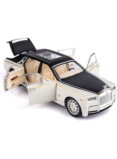 AMERTEER Alloy Rolls Royce Model Car 1:32 Car Model For Rolls-Royce Phantom Car Model Boy Toy Diecast Toy Cars With Sound &amp; Light &amp; 6 Open Doors For Kids Boy Girl Collect Gift SUV Model Car Toy -White